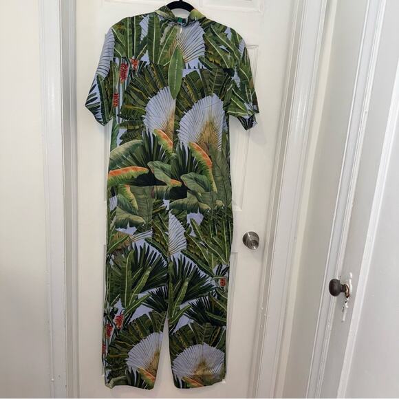 Farm Rio Blue Amazonia Forest Lenzing Ecovero Euroflax Jumpsuit - Picture 9 of 11